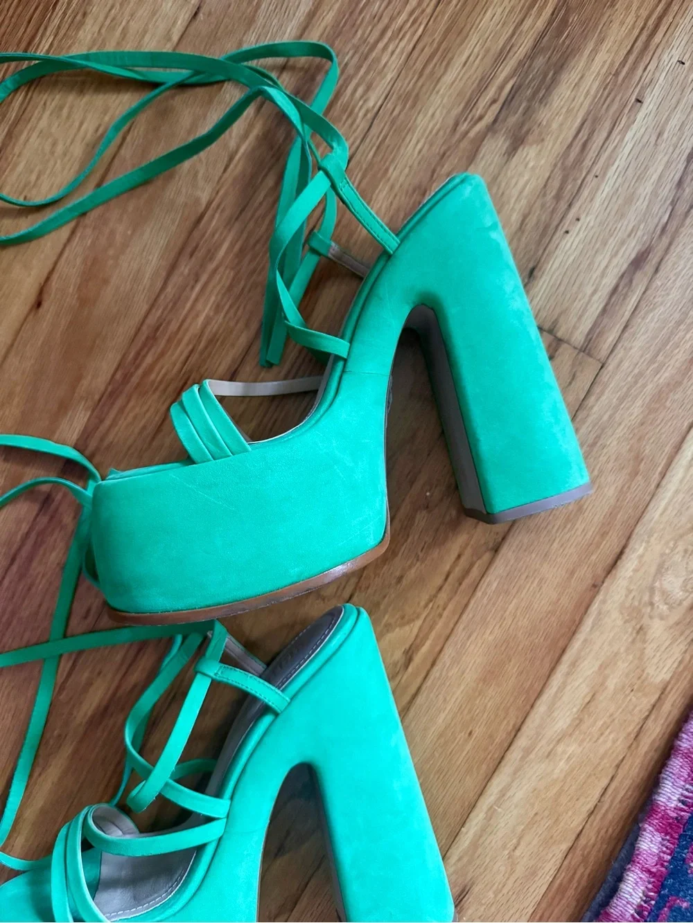 Schutz nubuck platform lace up heels
